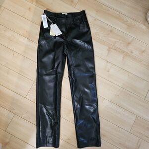 NWT Wilfred Black Melina Leather-Style Pants